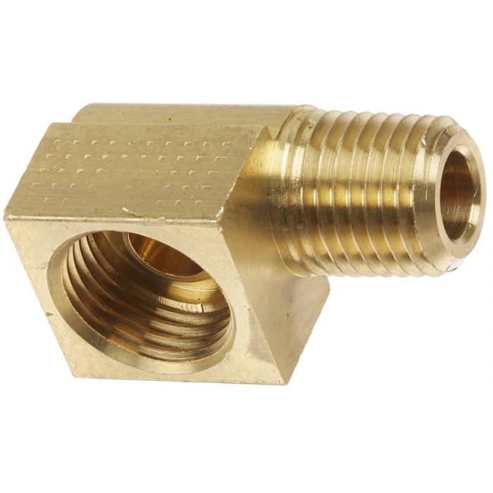 1/8 NPT x 7/1624 Inverted Flare Fuel Line Brass Adapter 90 Degree 1/4