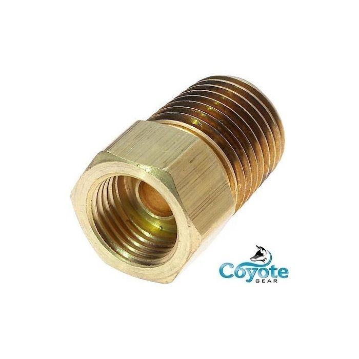 Brass 90 Degree Fitting 1/4 Male NPT To 5/16 Inverted Female - BE250312IF For Fuel Or Air Lines
