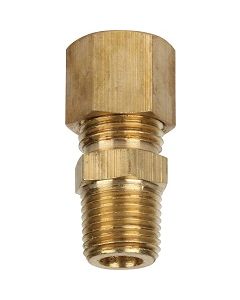 1/4" OD Tube x 1/8" NPT Male Thread Brass Compression Adapter Fitting