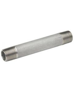 304 SS 1/8" NPT x 4" Long Schedule 40 Stainless Steel Pipe Thread Nipple