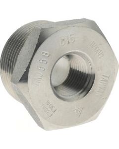 1-1/4 x 1/2" NPT Stainless Steel Reducing Hex Bushing Fitting