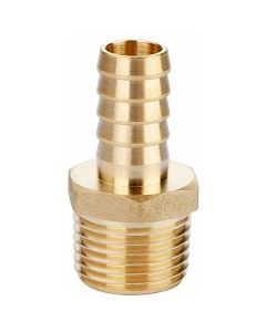 1/2" ID Hose x 1/2" NPT Male Pipe Thread Barbed Brass Fitting