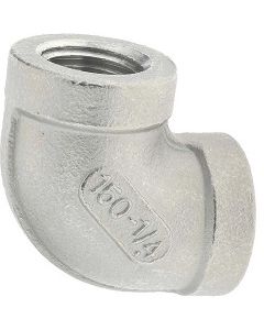 1/4" NPT Female Pipe Thread 90 Degree 304 Stainless Steel Elbow Class 150 Fitting