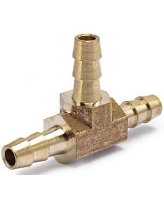 1/4" ID Hose 3-Way Tee Brass Barbed Fitting
