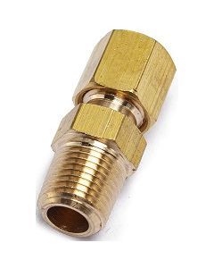 1/2" OD Tube x 3/8" NPT Male Brass Compression Fitting | Made in USA | Parker