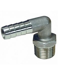 1/2" Hose Barb x 1/2" NPT Male Pipe Thread 90 Degree Elbow 304 Stainless Steel Fitting