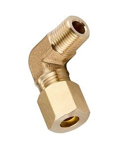1/8" Tube x 1/8" NPT Brass Compression Elbow Fitting