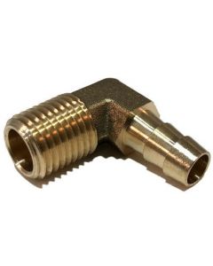 Brass 5/16" Hose Barb x 1/4" NPT Male Pipe Thread 90 Degree Elbow Fitting