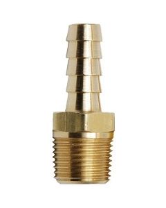 Brass 5/16" Hose Barb x 1/4" NPT Male Pipe Thread Straight Fitting