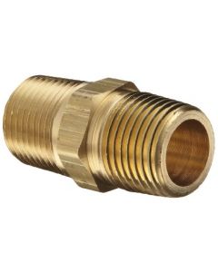(50 Pack) Brass 1/8" NPT Hex Nipple Pipe Thread Fittings