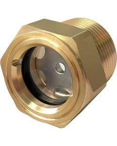 3/8" NPT Brass Reflector Sight Glass Plug