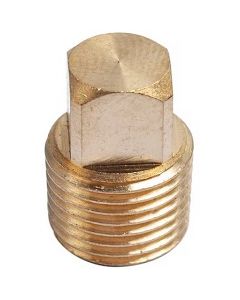 3/4" NPT Brass Square Head Plug 1000-PSI Fitting