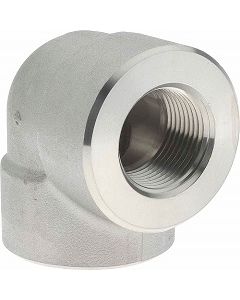2" NPT High Pressure Forged 316 Stainless Steel Female Pipe Thread 90 Degree Elbow 3000 PSI Fitting