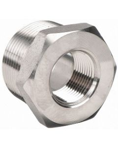 (High Pressure) 2" Male x 1-1/2" Female Forged 304 Stainless Steel NPT Pipe Thread Hex Bushing 3000 PSI Fitting