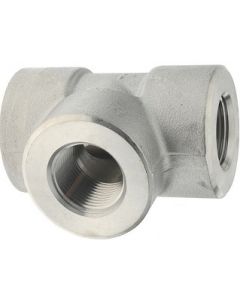 3/8" NPT Female Pipe Thread Forged 316 Stainless Steel Tee 3000# Fitting
