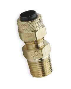 1/4" OD Tube x 1/4" NPT Male Thread Brass Compression Adapter Fitting - Made in The USA