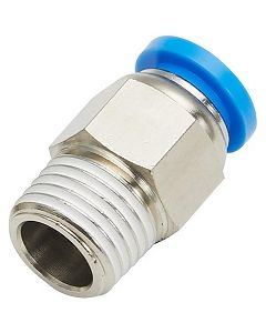 (50 Pack) 4mm OD Tube x 1/4" BSPT Male Pipe Thread Straight Hex Metric P-T-C Fitting
