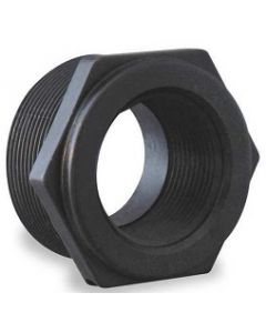 1/2" NPT x 3/8" NPT Pipe Thread Reducing Hex Bushing Schedule 80 PVC Fitting - Made in the USA