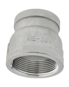 1-1/4" x 3/4" Stainless Steel Reducing Female NPT Pipe Coupling
