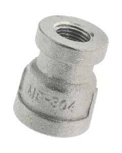 1/2" x 1/4" Stainless Steel Reducing Female NPT Pipe Coupling