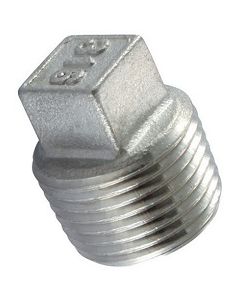 1/8" NPT 316 Stainless Steel Square Head Plug 150# Fitting