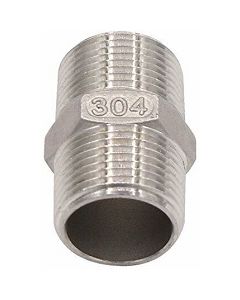 1/2" NPT 304 Stainless Steel Hex Nipple 150# Fitting