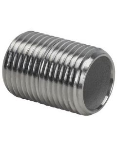 (25 Pack) 304 SS 1/2" NPT x Close Long Schedule 40 Stainless Steel Pipe Thread Nipple