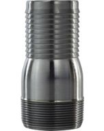 3" ID Hose x 3" NPT Male 316 Stainless Steel King Nipple