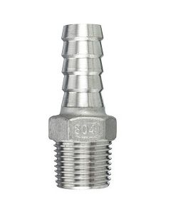 1/2" ID Hose Barb x 1/2" NPT Male Thread 304 Stainless Steel Barbed Fitting