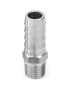 1/2" Hose Barb x 1/4 NPT Male Thread | 316 Stainless Steel Fitting