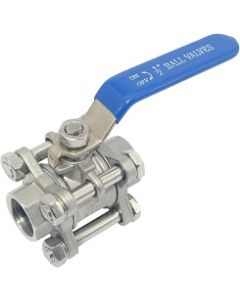 NPT Female 316 Stainless Steel 3-Piece Full-Port Ball Valve 1000 PSI WOG | Select Size