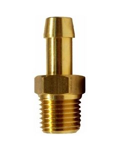 1/4" Hose Bead Barb x 1/8 NPT Male Thread | Beaded Nipple Brass Fitting