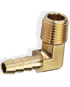 1/4" Hose Barb x 1/4 NPT Male Thread | Brass 90 Degree Elbow Fitting