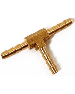 1/8" Hose Barb Brass Tee Fitting
