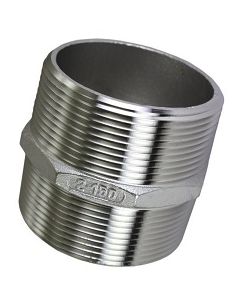 2" Male NPT x 2" Male NPT Hex Nipple Stainless Steel | Select 304 or 316 SS
