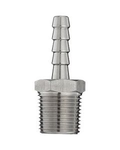 3/16" Hose Barb x 1/4 NPT Male Thread | 316 Stainless Steel Fitting