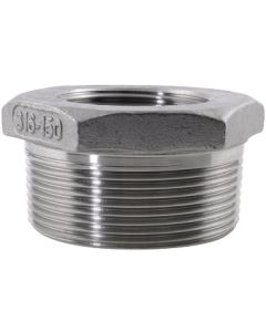 3/8" Male x 1/4" Female 316 Stainless Steel NPT Pipe Thread Hex Bushing 150# Fitting
