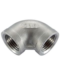 2" NPT Female 90° Elbow 316 Stainless Steel Pipe 150 Fitting