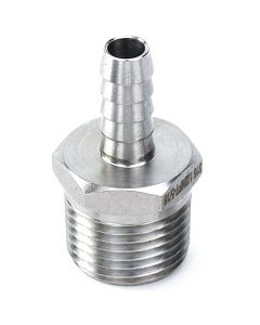 1/4" Hose Barb x 3/8 NPT Male Thread | 316 Stainless Steel Fitting