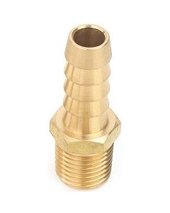 3/8" ID Hose x 1/4" NPT Male Pipe Thread Brass Barbed Fitting