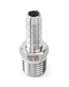 5/16" Hose Barb x 1/4 NPT Male Thread | 316 Stainless Steel Fitting