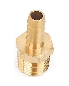 5/16" ID Hose x 3/8" NPT Thread Straight Brass Barbed Fitting