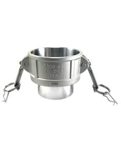 (Type BR) 2" Female Coupler x 1-1/2" NPT Male Threads Stainless Steel