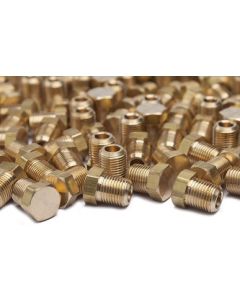 1/4" NPT Brass Hex Head Plug 1200-PSI Fitting 10-Pack | Select Size