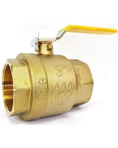 NPT Female (Lead Free) Brass 2-Piece Full-Port Ball Valve 600 PSI WOG | Select Size 2" 3" 4"