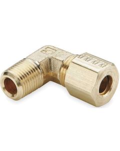 Compression Tube x NPT Male Thread 90 Degree Elbow Brass Fitting | Select Size