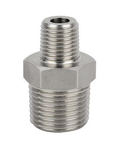 1/4" Male x 1/8" Male NPT Reducing Hex Nipple 316 Stainless Steel
