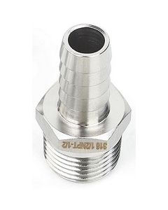 1/2" ID Hose Barb x 1/2" NPT Male Thread 316 Stainless Steel Barbed Fitting