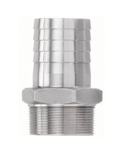 2" ID Hose Barb x 2" NPT Male Thread 304 Stainless Steel Barbed Fitting