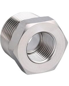 1/2" Male x 1/8" Female Stainless Steel NPT Threaded Hex Bushing 3000# Fitting | Select 304 or 316 SS